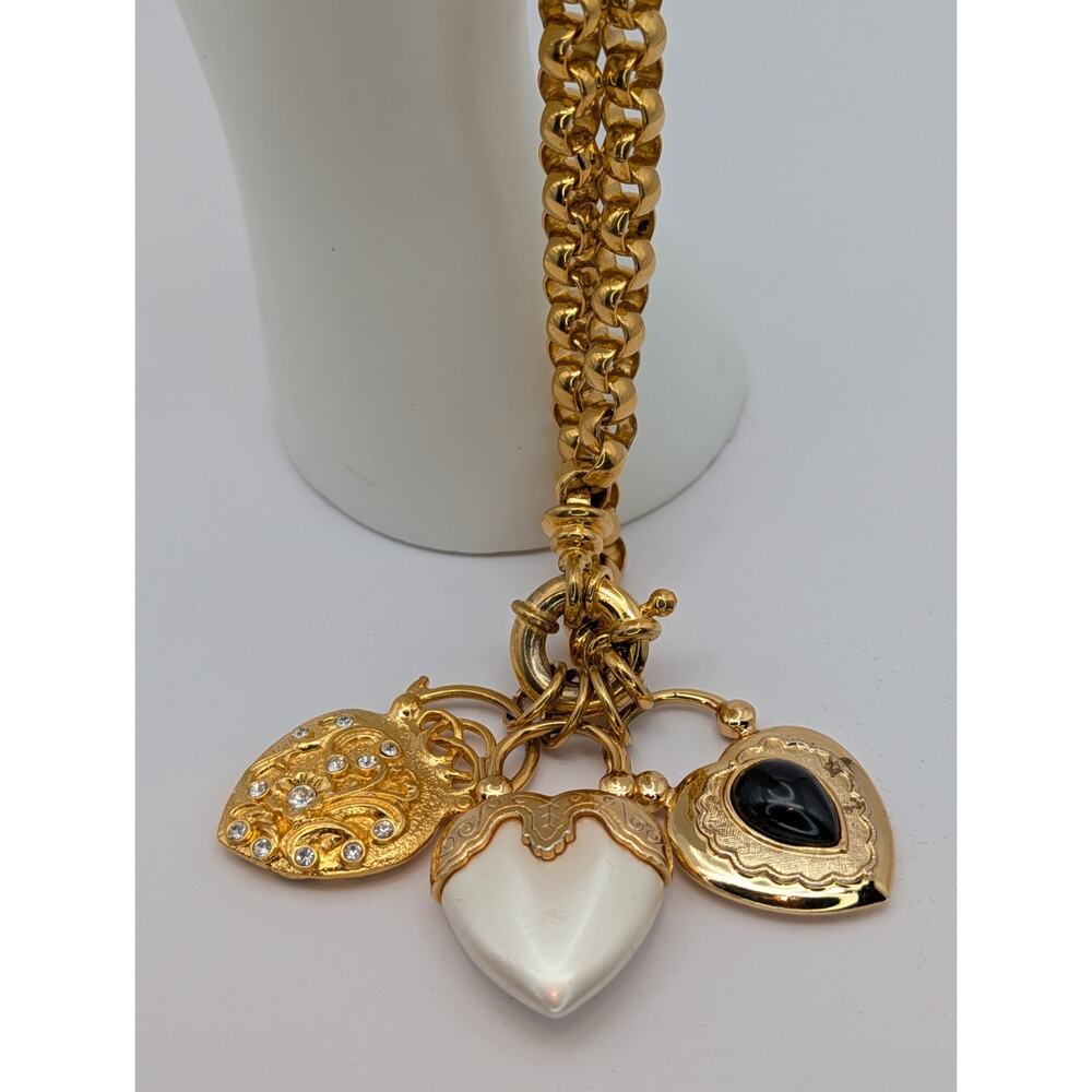 Vintage Joan Rivers Collection Three Hearts Necklace Excellent Condition - Picture 3 of 5